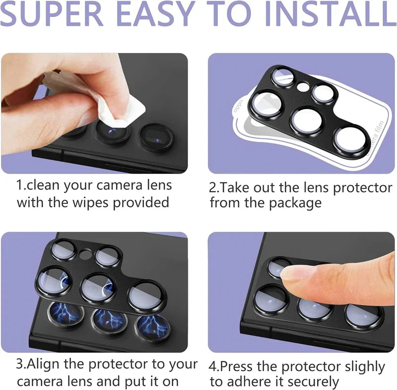 Metal Camera Lens Cover for Samsung S23–S25 Series – HD Clear Protection