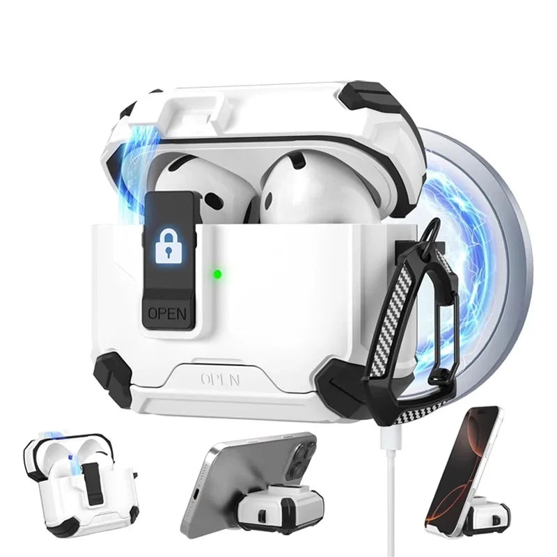 Magnetic AirPods Case with Stand – Anti-Fall & Stylish Design