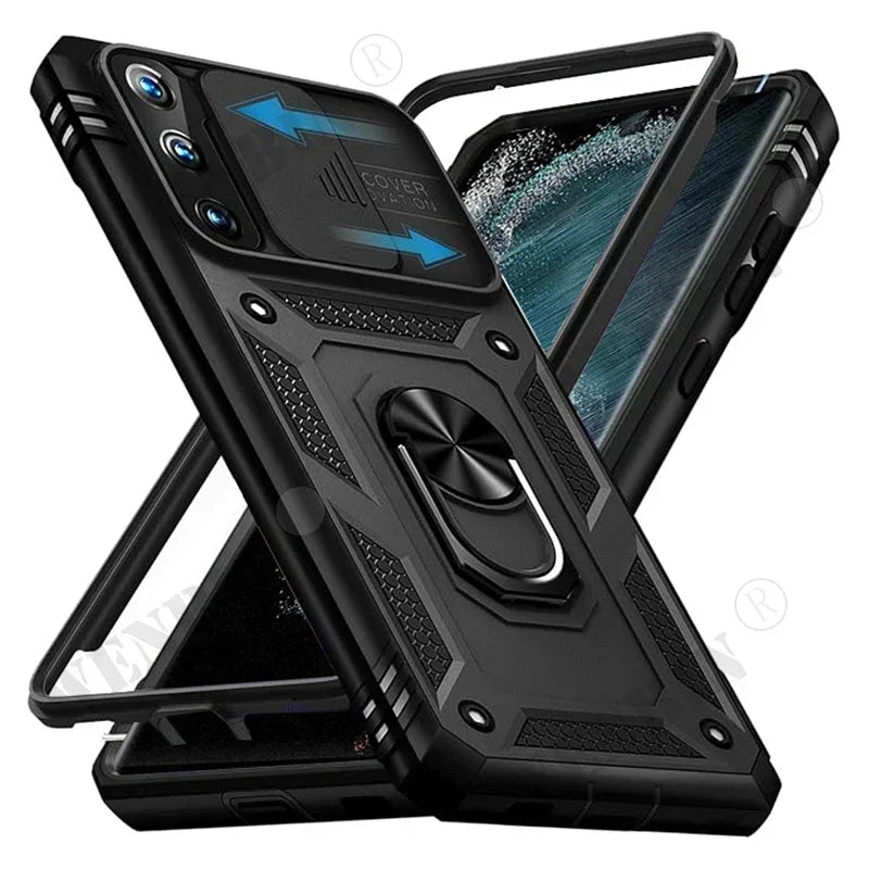 Heavy Duty Case for Samsung S25/S24/S23 & A Series – 360° Kickstand
