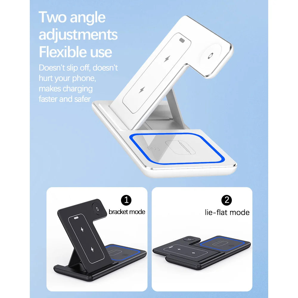 MagSafe 100W 3-in-1 Fast Wireless Charger – Foldable Dock for iPhone & Apple Devices