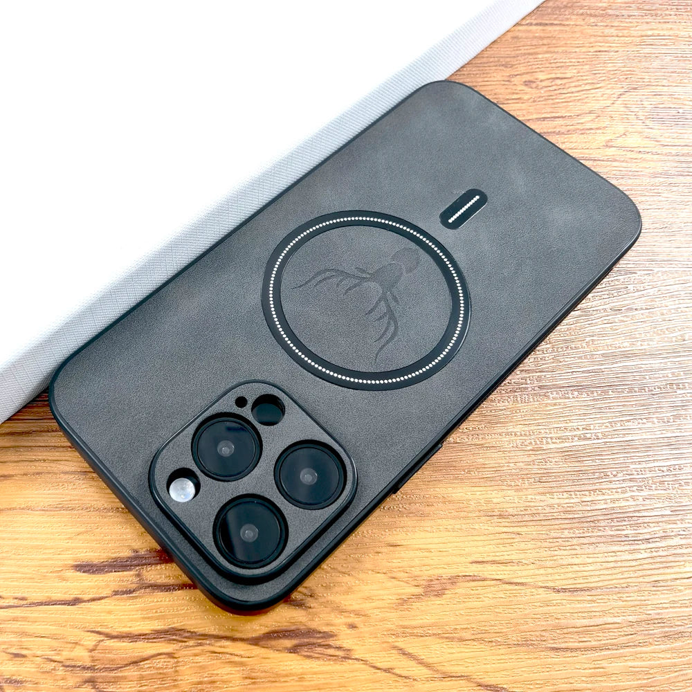 Premium PU Leather Deer Case – MagSafe & Wireless Charging for iPhone 11–17