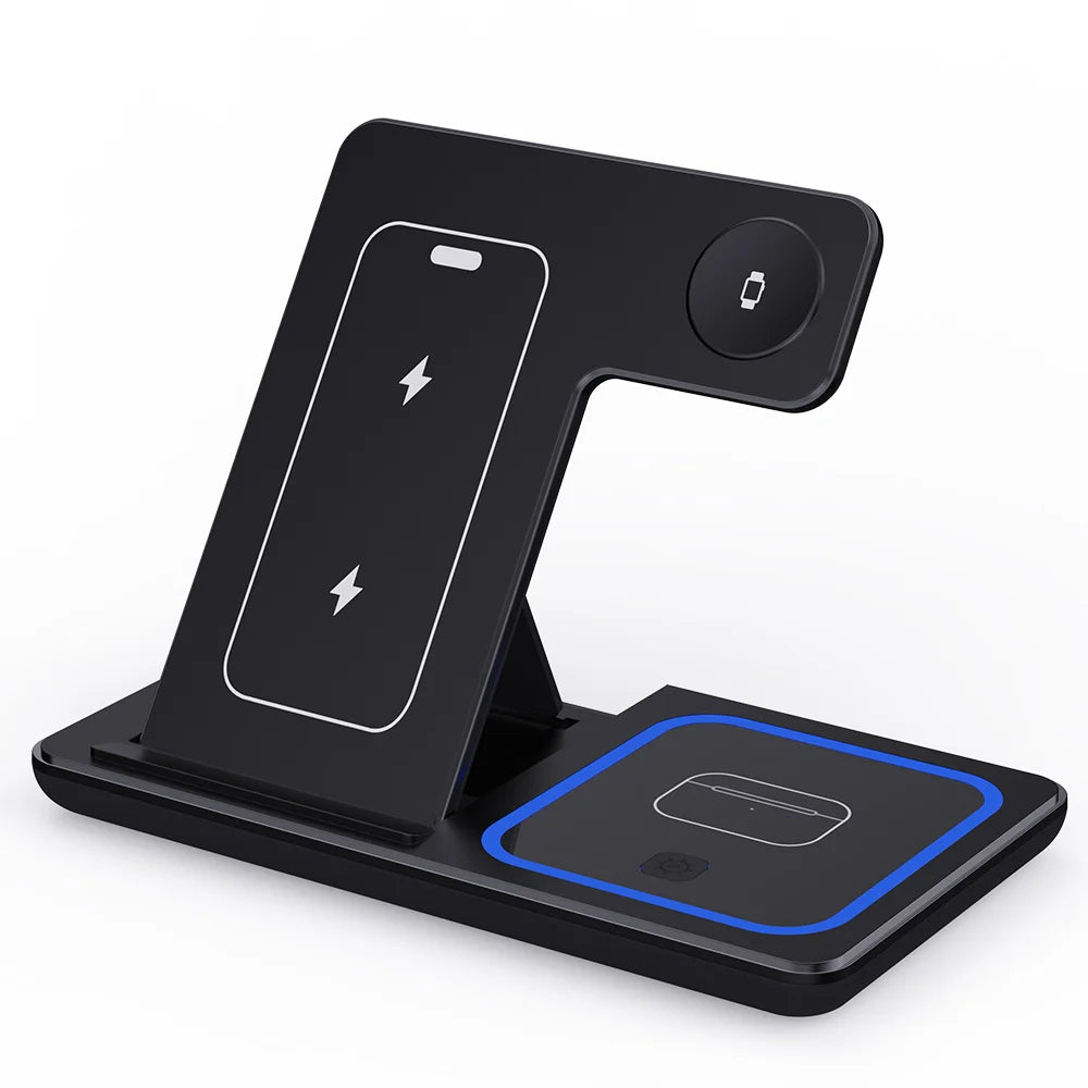 MagSafe 100W 3-in-1 Fast Wireless Charger – Foldable Dock for iPhone & Apple Devices