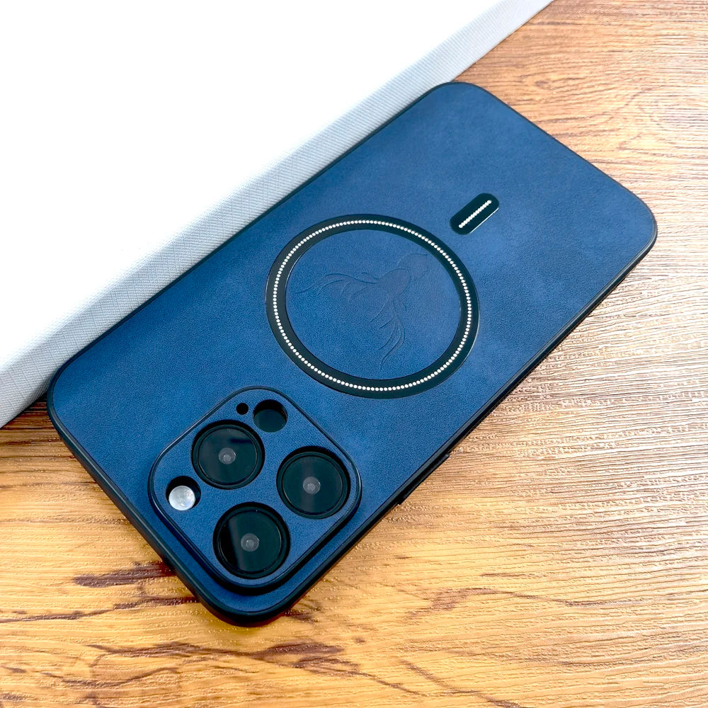 Premium PU Leather Deer Case – MagSafe & Wireless Charging for iPhone 11–17