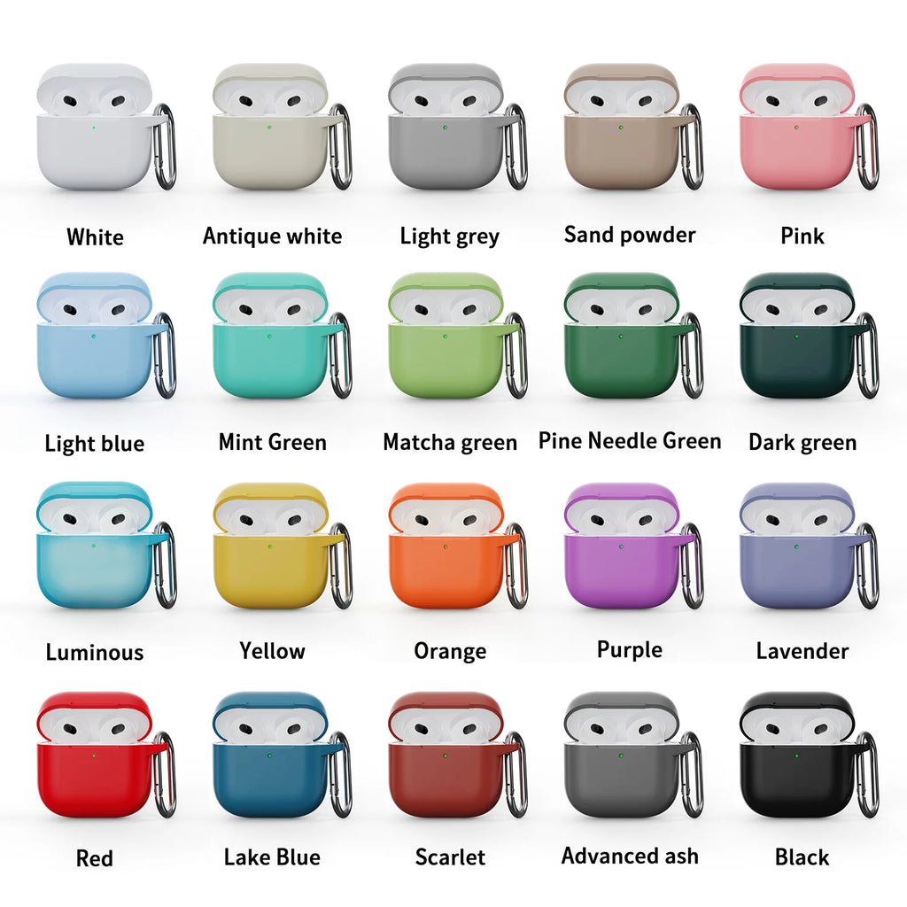 Soft Silicone AirPods Case – 2025 Thickened Solid Color Cover