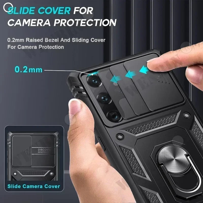 Heavy Duty Case for Samsung S25/S24/S23 & A Series – 360° Kickstand